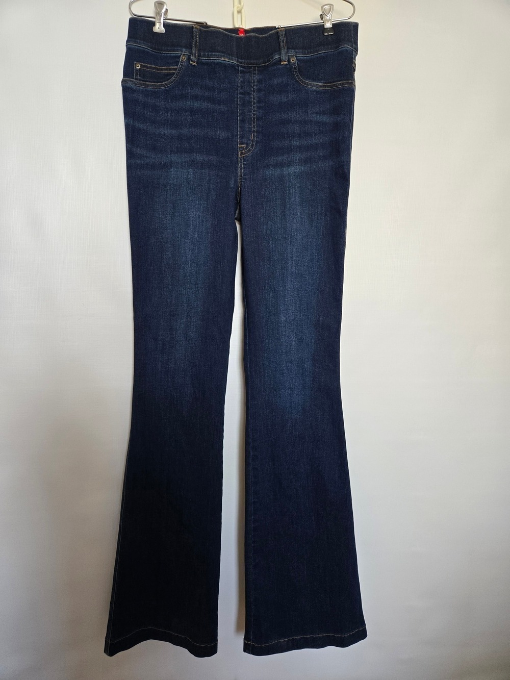 SPANX FLARE JEANS WOMEN'S INDIGO BLUE PULL ON SZ LARGE TALL